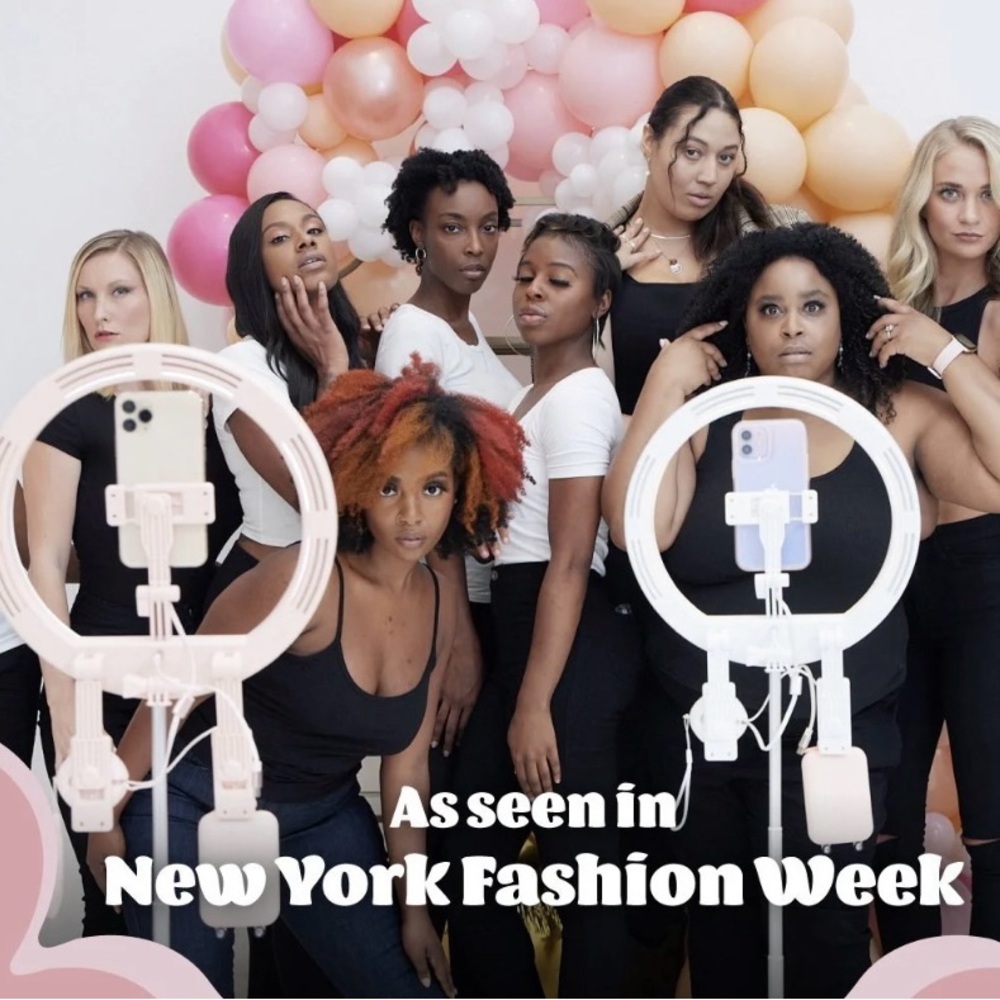 White and Pink LED Ring Light for Fashion Week